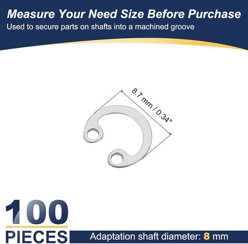 PATIKIL 32mm ID Internal Retaining Rings, 20 Pcs E-Clip Snap Ring 304 Stainless Steel Internal Circlip for Automobile Valve Equipment Bearings in Saudi Arabia