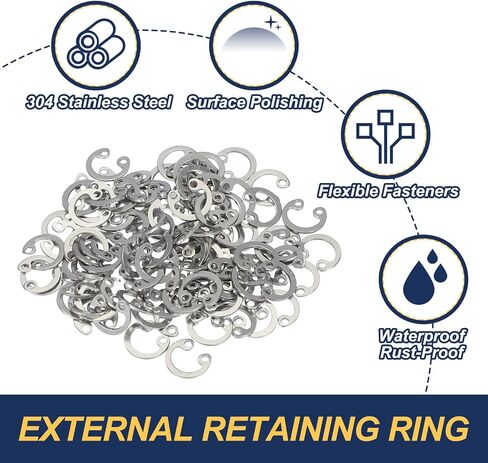 PATIKIL 32mm ID Internal Retaining Rings, 20 Pcs E-Clip Snap Ring 304 Stainless Steel Internal Circlip for Automobile Valve Equipment Bearings in Saudi Arabia