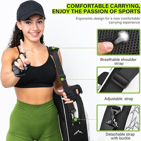 حقيبة تنس للرجال يحمل نساء 3 مضارب ， أكياس مضرب كبيرة مع وسادة واقية ، حزام كتف قابل للإزالة in Kuwait