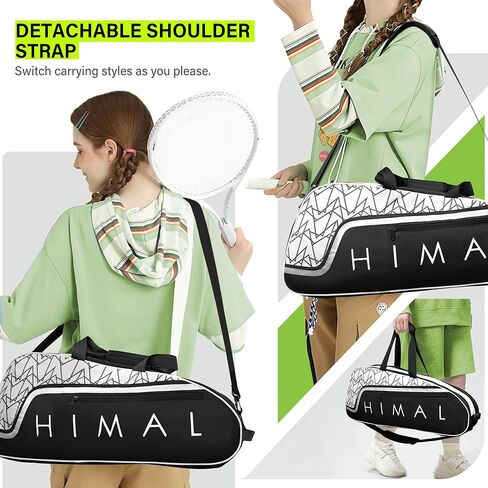 حقيبة تنس للرجال يحمل نساء 3 مضارب ， أكياس مضرب كبيرة مع وسادة واقية ، حزام كتف قابل للإزالة in Kuwait