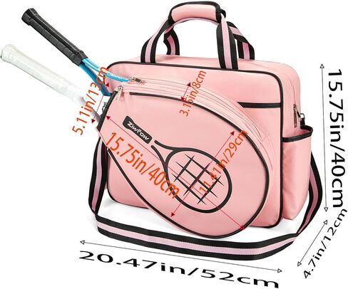 أكياس تنس جلدية تنس مضرب كيس نساء تنس حمل حقيبة PU Sport Handpag مقاومة للماء حقيبة الكتف الريشة خفيفة الوزن لضربتين مع أشرطة كتف قابلة للإزالة في الهواء الطلق in Kuwait