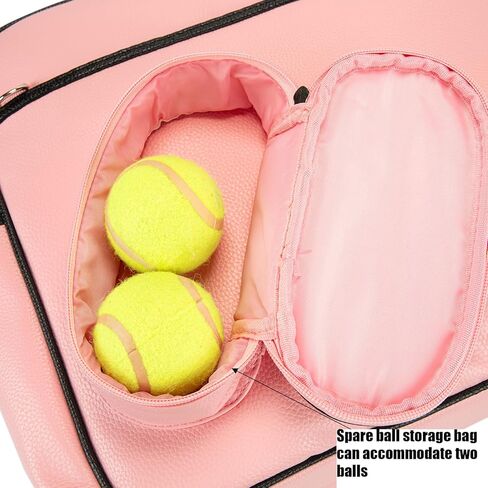 أكياس تنس جلدية تنس مضرب كيس نساء تنس حمل حقيبة PU Sport Handpag مقاومة للماء حقيبة الكتف الريشة خفيفة الوزن لضربتين مع أشرطة كتف قابلة للإزالة في الهواء الطلق in Kuwait