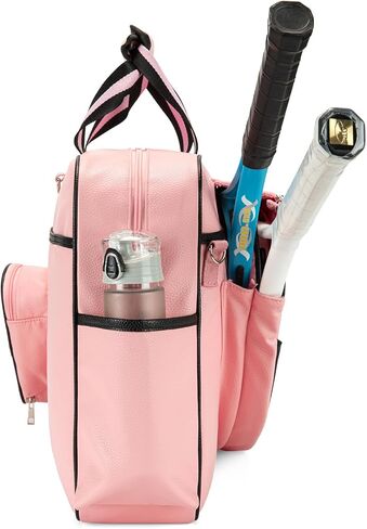 أكياس تنس جلدية تنس مضرب كيس نساء تنس حمل حقيبة PU Sport Handpag مقاومة للماء حقيبة الكتف الريشة خفيفة الوزن لضربتين مع أشرطة كتف قابلة للإزالة في الهواء الطلق in Kuwait