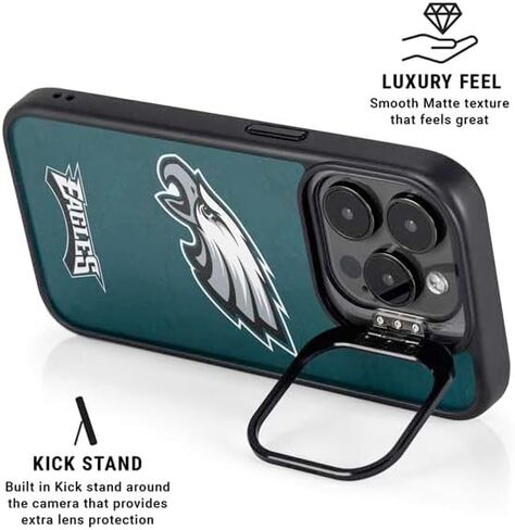 Skinit Kickstand Phone Case متوافق مع iPhone 16 Pro Max - NFL Philadelphia Eagles المرخصة رسميًا in Saudi Arabia