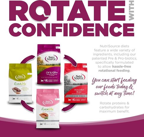Nutrisource, Cat & Kitten Chicken & Rice Recipe with Wholesome Grains Dry Cat Food, 4 Pounds in Kuwait