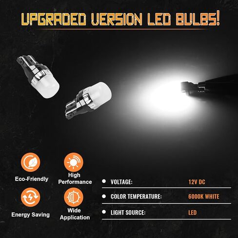 LED LED لوحة رخصة مصباح مصباح مصباح المصباح مع مقبس لعام 2005-2015 تويوتا تاكوما و 2000-2013 TUNDRA بيك آب ، مصباح العلامة الوفيرة الخطوة الخلفية 6000K ، حزمة 2 ، OEM# 81691-0C010 81271-0C010 in Kuwait