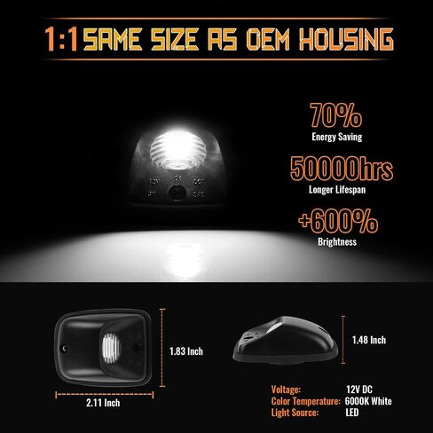 LED LED لوحة رخصة مصباح مصباح مصباح المصباح مع مقبس لعام 2005-2015 تويوتا تاكوما و 2000-2013 TUNDRA بيك آب ، مصباح العلامة الوفيرة الخطوة الخلفية 6000K ، حزمة 2 ، OEM# 81691-0C010 81271-0C010 in Kuwait