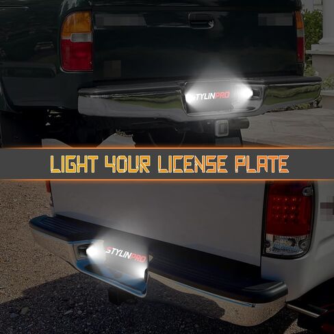 LED LED لوحة رخصة مصباح مصباح مصباح المصباح مع مقبس لعام 2005-2015 تويوتا تاكوما و 2000-2013 TUNDRA بيك آب ، مصباح العلامة الوفيرة الخطوة الخلفية 6000K ، حزمة 2 ، OEM# 81691-0C010 81271-0C010 in Kuwait