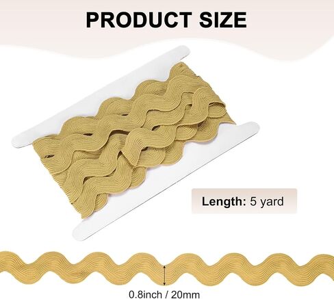 Rick Rack Trim ، 5 ياردة 20 ملم/0.8 بوصة مزج مزخرفة الشريط الشريط للخياطة/DIY الحرف/الملابس/الديكور ، Polyester Ric Rac Trim [White] in Kuwait