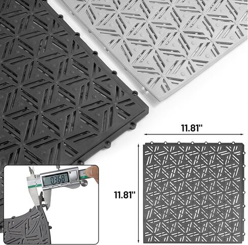 12 مساءً بلاط أرضية الصرف الصحي 11.8 "× 11.8" ، وسادة متشابكة معيارية مع ثقوب الصرف ، سجادة الصرف غير المقاومة للماء للحمام ، حمام سباحة ، دش ، فناء ، شرفة ، ساحة in Saudi Arabia