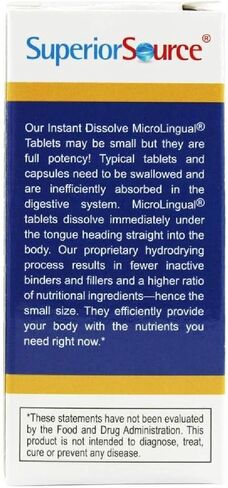 Superior Source Vitamin K2 MK-7 (Menaquinone-7), 100 mcg, Quick Dissolve Sublingual Tablets, 60 Count, Healthy Bones and Arteries, Immune & Cardiovascular Support, Assists Protein Synthesis, Non-GMO in Kuwait