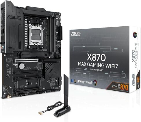 ASUS X870 MAX GAMING WIFI7 W AMD AM5 ATX Motherboard, 8-layer White PCB, 12+2+1 80A DrMOS, DDR5, PCIe 5.0 x16 Q-Release, 3x M.2, Wi-Fi 7 Q-Antenna, USB4® Type-C®, 2.5Gb LAN, BIOS FlashBack™, Aura Sync in Saudi Arabia