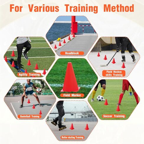 Divina VITAE 32PCS Soccer Corcer للتدريب ، وقور الرشاقة الرياضية 7 بوصات مخاريط بلاستيكية من البلاستي in Saudi Arabia