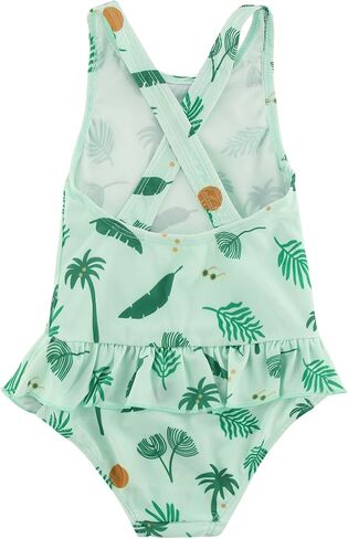 Girls Swimsuit with Hat One Piece Bathing Suit Toddlers Rash Guard Swimwear for Kids 9 Month-10 Years in Kuwait