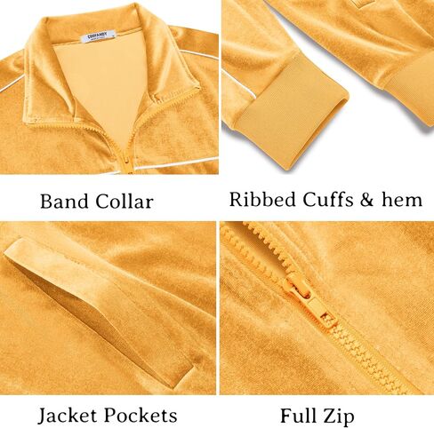 COOFANDY Mens Velour Tracksuits 2 Piece Set Outfits Zip Up Sweatsuits Velvet Jacket Pants Set in Saudi Arabia