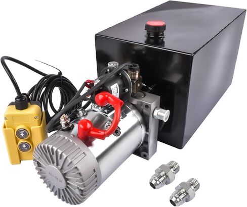 12V DC Single Acting Hydraulic Pump – 3.75 Gallon (15 Quart) Steel Hydraulic Power Unit for Dump Trailer, Dump Truck & Industrial Use Mixizap in Kuwait