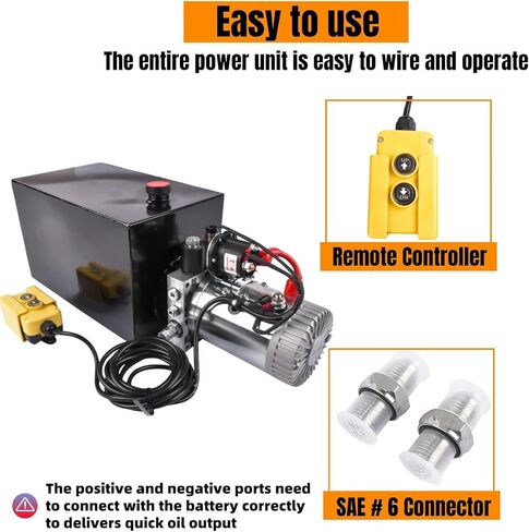 12V DC Single Acting Hydraulic Pump – 3.75 Gallon (15 Quart) Steel Hydraulic Power Unit for Dump Trailer, Dump Truck & Industrial Use Mixizap in Kuwait