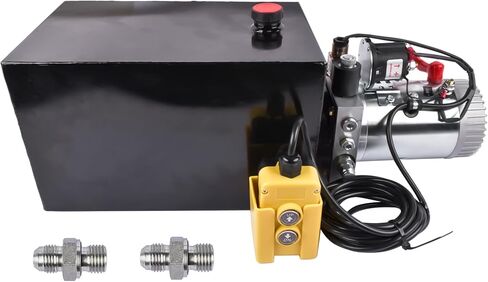 12V DC Single Acting Hydraulic Pump – 3.75 Gallon (15 Quart) Steel Hydraulic Power Unit for Dump Trailer, Dump Truck & Industrial Use Mixizap in Kuwait