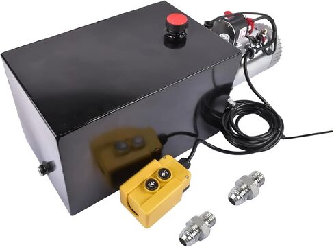 12V DC Single Acting Hydraulic Pump – 3.75 Gallon (15 Quart) Steel Hydraulic Power Unit for Dump Trailer, Dump Truck & Industrial Use Mixizap in Kuwait