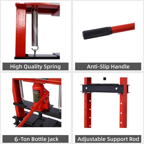 المتجر الهيدروليكي اضغط على 6T ، H-Frame Bearing Shop Press ، Shop Penchtop Shop القابل للتعديل مع لوحين ضغوط ، ارتفاع طاولة العمل القابل للتعديل ، الأزرق in Saudi Arabia