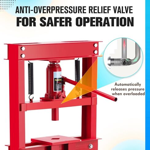 المتجر الهيدروليكي اضغط على 6T ، H-Frame Bearing Shop Press ، Shop Penchtop Shop القابل للتعديل مع لوحين ضغوط ، ارتفاع طاولة العمل القابل للتعديل ، الأزرق in Saudi Arabia