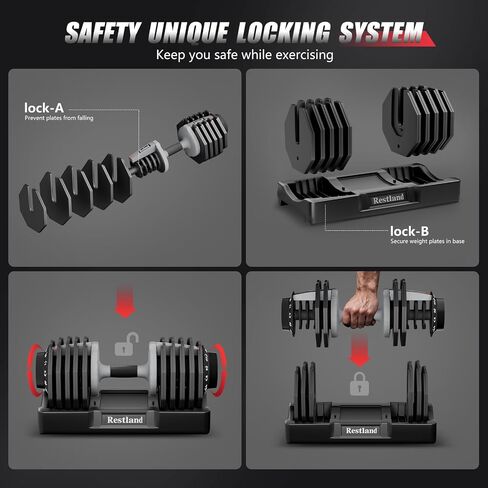 Adjustable Dumbbell Set of 2 Anti-Slip Handle 5 Different Free Weights Per Dumbbell for Men Women Home Workout Gym in Saudi Arabia