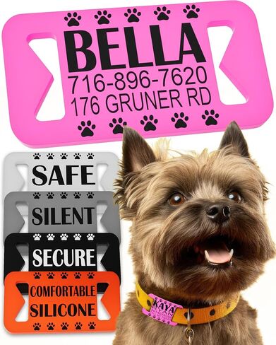 Dog ID Tags Personalized, Silicone Dog Tag Personalized for Pets, Custom Pet Name Tags in Saudi Arabia