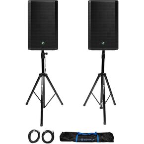 حزمة AudioSavings: (2) Mackie Thrash215 15 "1300W مدعوم من DJ PA مكبر صوت THRASH 215 مع (1) زوج من مكبرات الصوت TRIPOD قابلة للتعديل ROCKVILLE+(2) 20 قدم XLR كبلات (3 عناصر) in Kuwait
