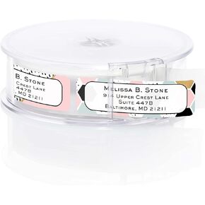 ملصقات العناوين الملونة الملونة/لفة من 250 ملصقات عناوين/مصممة للعنوان الإرجاع في موزع بلاستيكي أنيقة in Kuwait