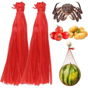 100Pcs Produce Mesh Bags,20 Inch Seafood Boil Bags Packing Supplies Net,Reusable Mesh Nylon Netting Bulk Storage Bag for vegetables Storage Fruits Seafood and Other Agricultural Products(Green) in Kuwait
