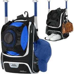 حقيبة البيسبول Moko ، حقيبة الكرة اللينة مع حامل خوذة خارجي وخطاف للسياج لمعدات Ball Bat Softball ، حقيبة ظهر للبيسبول خفيفة الوزن وبيسبول مع مقصورة للأحذية للشباب والبالغين ، الأسود in Kuwait