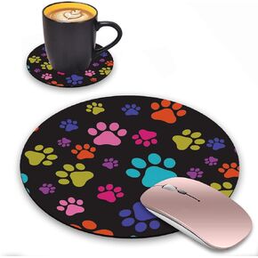 LACOMA Round Mouse Pad and Coasters Set, Sunflower Design Mouse Pad, Non-Slip Rubber Base Mouse Pads for Laptop and Computer, Cute Design Desk Accessories in Saudi Arabia