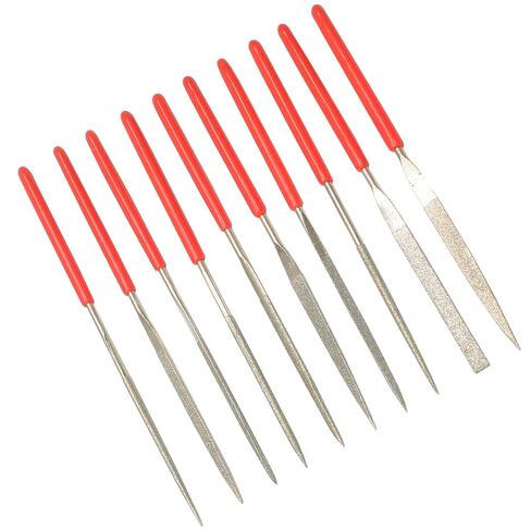Hordion 10 PCS Mini Diamond File Set ، 2x100mm Files Files Small Jewelers File for Glass Wood Stone Jewelry Metal ، يشمل شكل ورقة مربعة ثلاثي الأزهار مستديرة in Saudi Arabia