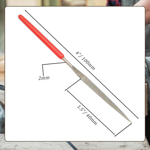 Hordion 10 PCS Mini Diamond File Set ، 2x100mm Files Files Small Jewelers File for Glass Wood Stone Jewelry Metal ، يشمل شكل ورقة مربعة ثلاثي الأزهار مستديرة in Saudi Arabia