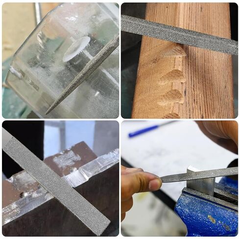 Hordion 10 PCS Mini Diamond File Set ، 2x100mm Files Files Small Jewelers File for Glass Wood Stone Jewelry Metal ، يشمل شكل ورقة مربعة ثلاثي الأزهار مستديرة in Saudi Arabia
