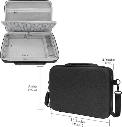 Geekria Hard Shell Travel Careing Case ، حقيبة آلة الأسطوانة متوافقة مع الهندسة في سن المراهقة EP-133 K.O. II ، EP-1320 Sampler Medieval (رمادي غامق) in Saudi Arabia