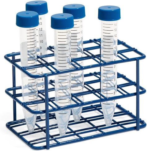 United Scientific™ Expoxy Coated Wire Rack, 15 mL Centrifuge Tubes, 15 Place, Blue in Saudi Arabia