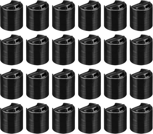 uxcell 24/410 PP Plastic Disc Top Caps Press Cap, 48Pcs Durable Replacement Caps for Empty Bottle Lotion Shampoo Container, Black in Saudi Arabia