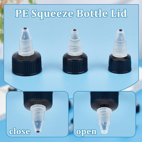 Olycraft 48pcs 21/23/28mm muee bottle cap for 17/20/22.5mm bottion bottle bottle bott apps blastic black caps for spsive bottes disting caps 16.5mm inner inner inner in Saudi Arabia