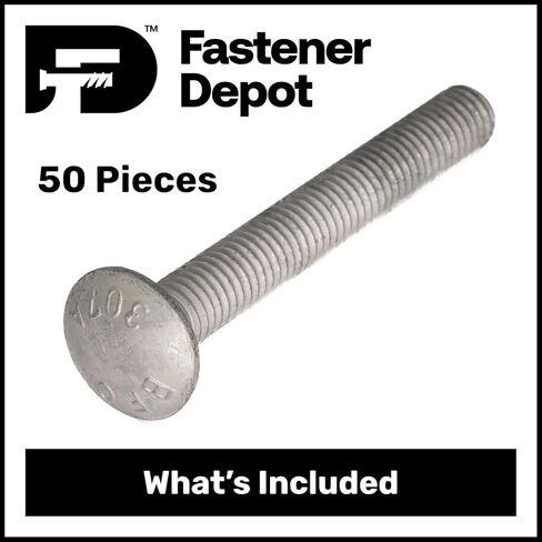 3/8 "-16 × 3-1/2" (50 حزمة) الساخنة مغموسة الترباس الترباس الصف 307A للاستخدام الخارجي بواسطة Fastener Depot ، LLC in Kuwait