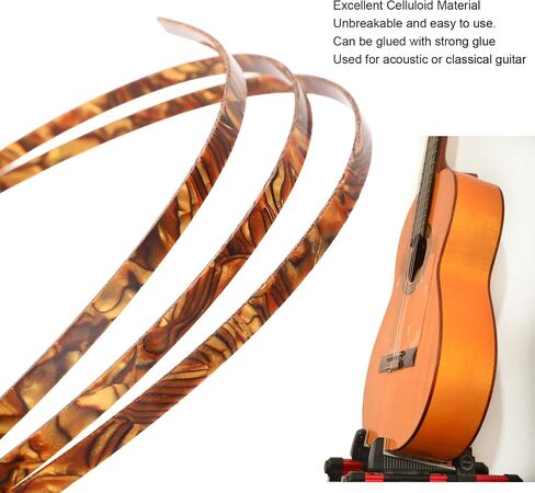 WALFRONT Strong Celluloid Guitar Binding Strip Trim Multifunctional for Acoustic Electric Classical Guitars Fashionable Decorative Side Strap Replacement Purfling Trim in Saudi Arabia