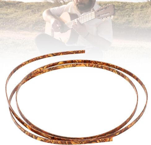 WALFRONT Strong Celluloid Guitar Binding Strip Trim Multifunctional for Acoustic Electric Classical Guitars Fashionable Decorative Side Strap Replacement Purfling Trim in Saudi Arabia