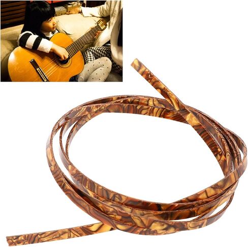 WALFRONT Strong Celluloid Guitar Binding Strip Trim Multifunctional for Acoustic Electric Classical Guitars Fashionable Decorative Side Strap Replacement Purfling Trim in Saudi Arabia
