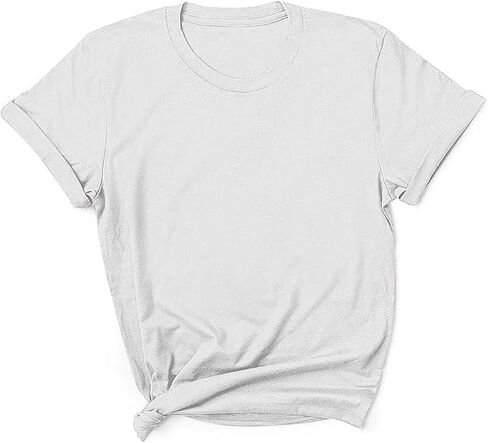 Mens Short Sleeve T-Shirts Loose Fit Solid Color Lightweight Tee Shirt White in Saudi Arabia