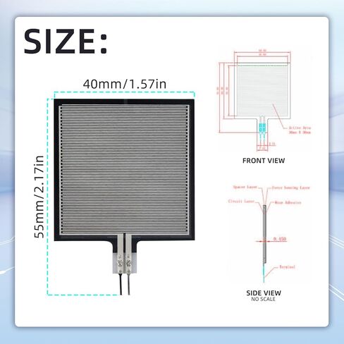 2Pcs RP-S40-ST Thin Film Pressure Sensor, High Accuracy Thin Kraft Sensor Pressure Sensor Pad Film Pressure Sensor, Thin Film Sensing Resistor Force Sensor for Intelligent High End Seat in Saudi Arabia