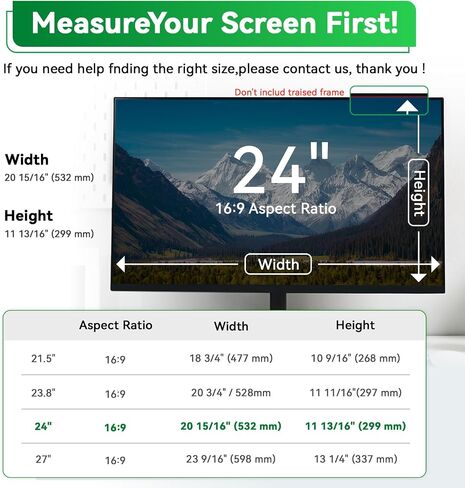 [2 Pack] Magnetic 21.5 in Computer Anti Blue Light Screen Protector for16:9 Aspect Ratio Widescreen Monitor, Eye Protection Anti-Glare Light Computer Screen Protector, Removable 21.5in Protective Film in Saudi Arabia
