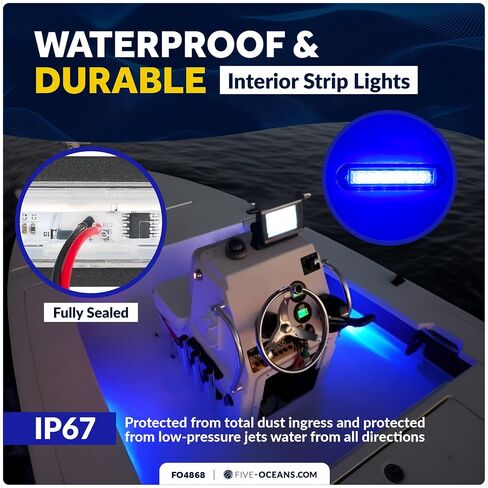 خمسة محيطات RGBW السائق الداخلي LED LED الأضواء الداخلية ، 4 بوصة ، 2 عبوة ، IP67 مقاومة للماء ، 12 فولت ، حبل التدفق للقوارب ، pontoons ، RVS ، FO4868 in Saudi Arabia