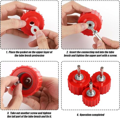 9pcs منظف أنابيب النحاس مجموعة من منظف أنابيب النحاس ، وتشمل فرشاة أنبوب 1/2 "3/4" 1 "و 6pcs أداة تنظيف الأنبوب المعدنية من الفولاذ المقاوم للصدأ للذوب in Saudi Arabia