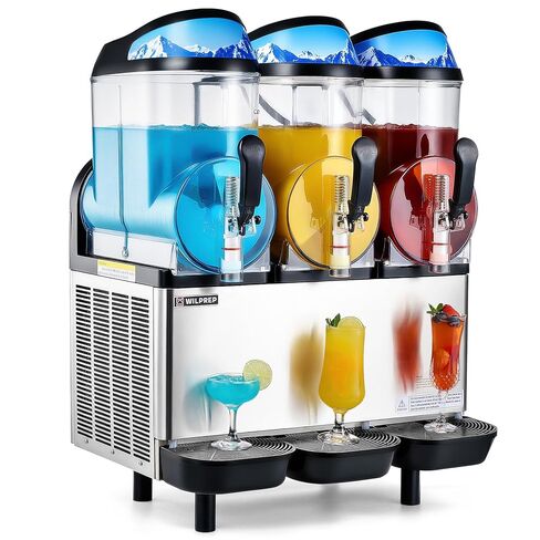 WILPREP Commercial Slushy Machine, 12.7 gal 3 Tank Slush Machine, 48L Slushie Machine with Slush and Juice Modes, 1150W Stainless Steel Frozen Drink Machine, Slushy Maker for Restaurant Bar Home More in Kuwait