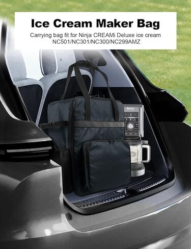 Ice Cream Maker Carrying Bag Sorbet Maker Travel Case Heavy duty 1680D Oxford Storage Bag for Ninja CREAMi Deluxe Ice Cream NC501/NC301/NC300/NC299AMZ in Kuwait